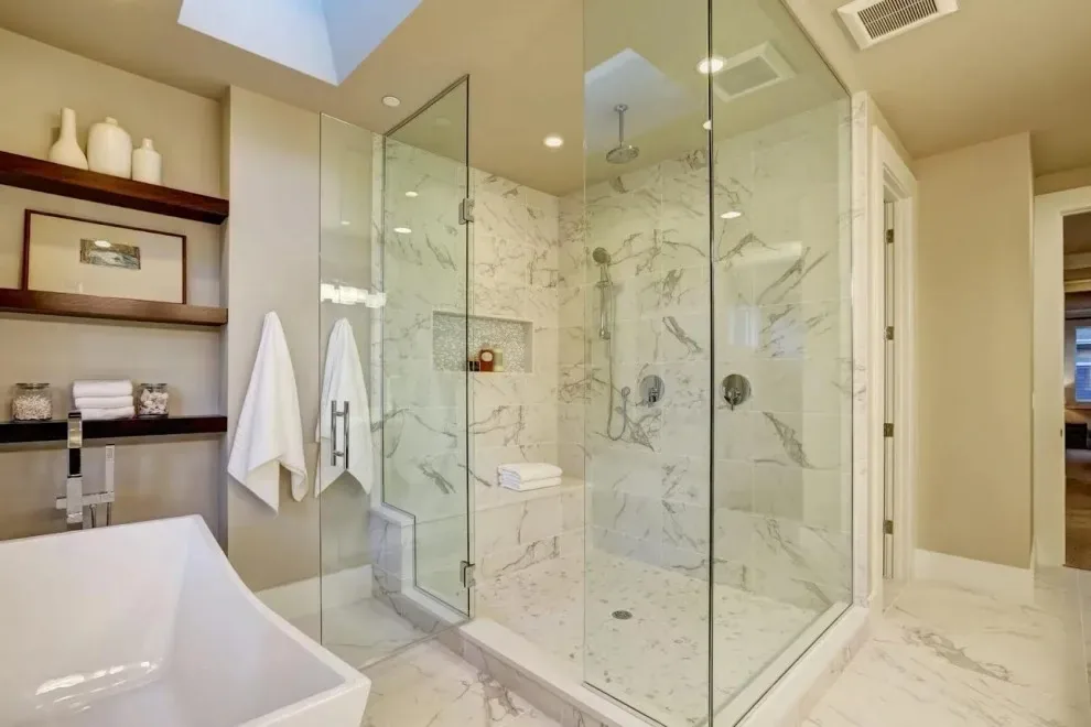 Large luxury glass shower