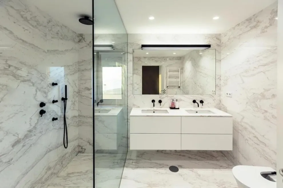 White marble style modern bathroom